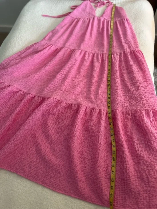 Lulu's Hot Pink Tiered Maxi Dress with Tie Straps - Picture 10 of 16
